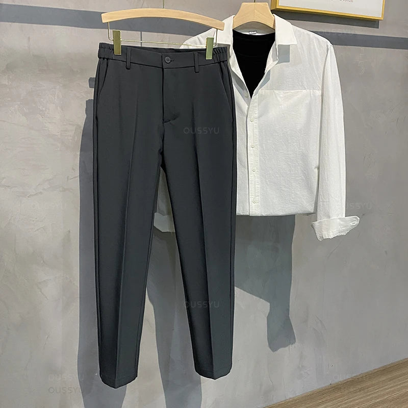 Men's Casual Cotton-Linen Trousers Minha loja