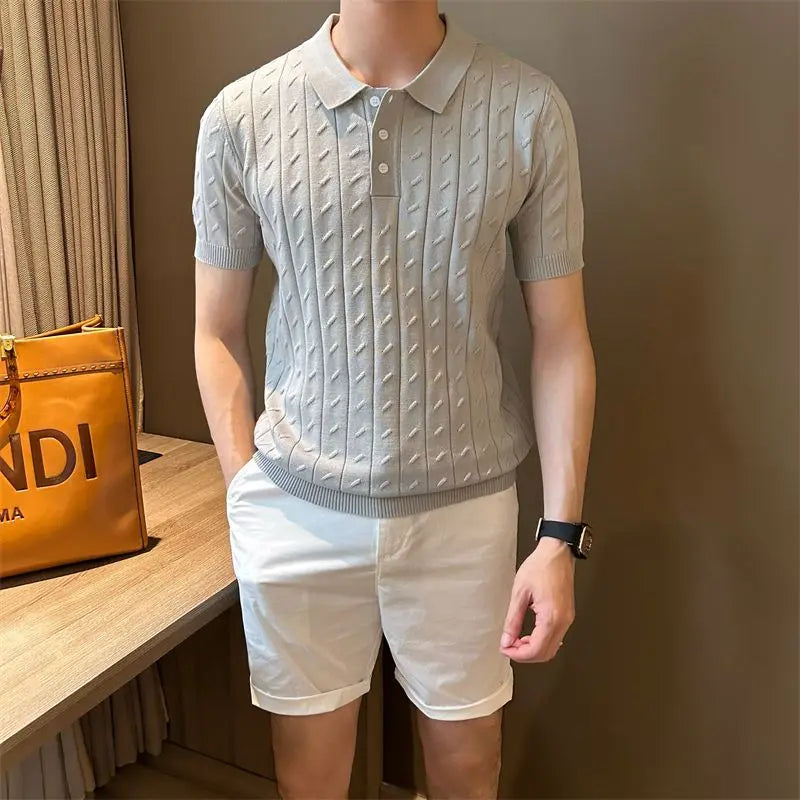 Men's Casual Long-Sleeve Polyester Top Minha loja