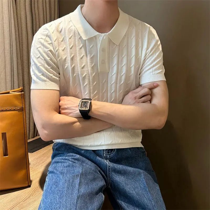 Men's Casual Long-Sleeve Polyester Top Minha loja