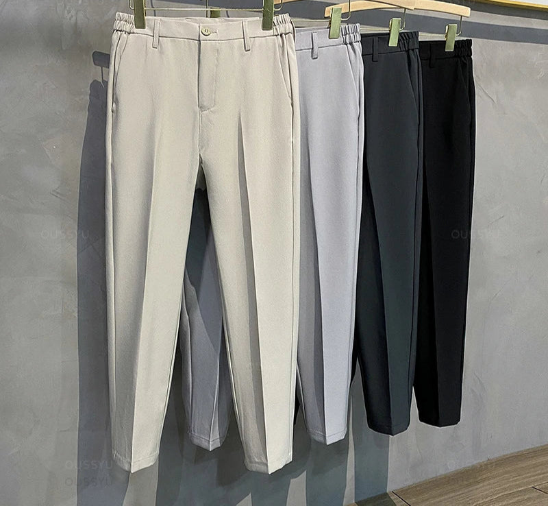 Men's Casual Cotton-Linen Trousers Minha loja