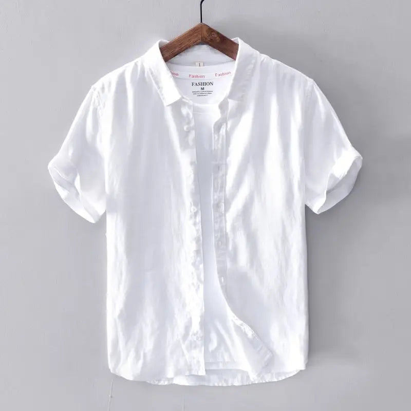 Men's Breathable Cotton Linen Shirt Minha loja