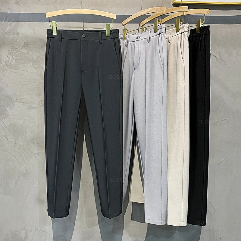 Men's Casual Cotton-Linen Trousers Minha loja