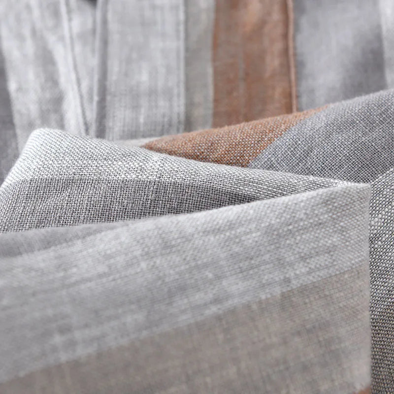 Men's Casual Striped Linen Shirt Minha loja