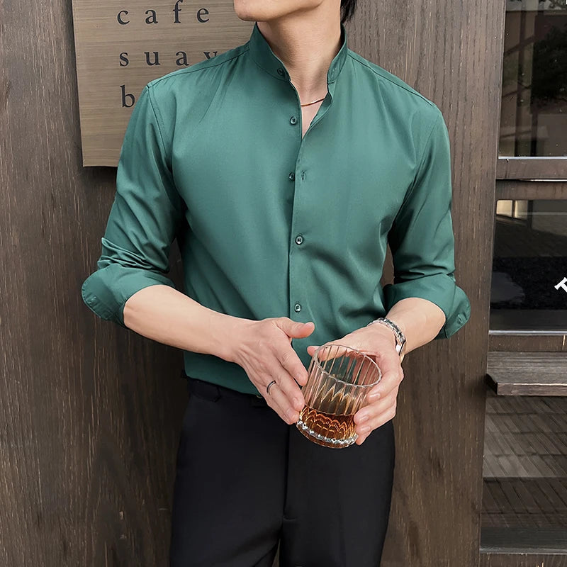 Men's Smart Casual Long Sleeve Shirt Minha loja