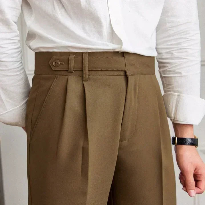 Men's Slim Fit Nine-Point Suit Trousers Minha loja