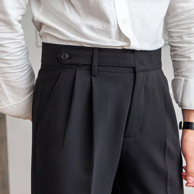 Men's Slim Fit Nine-Point Suit Trousers Minha loja