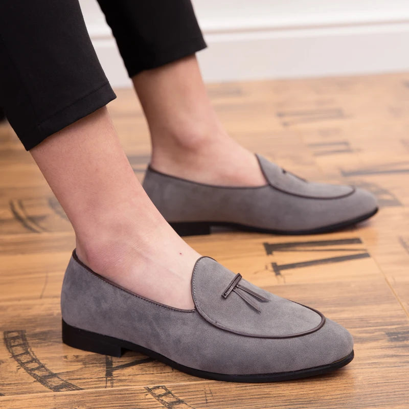 Men’s Split Leather Loafers Minha loja