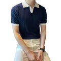 Men's Italian Style Jacquard Polo Shirt Minha loja