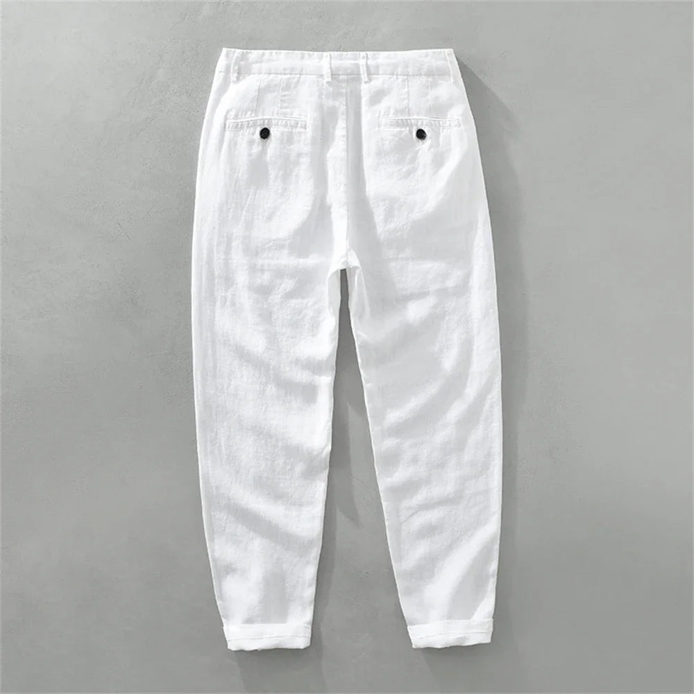 Men's Casual Linen Trousers for Summer Minha loja