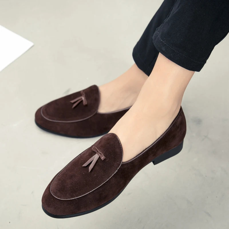 Men’s Split Leather Loafers Minha loja