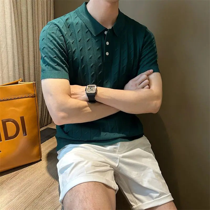 Men's Casual Long-Sleeve Polyester Top Minha loja