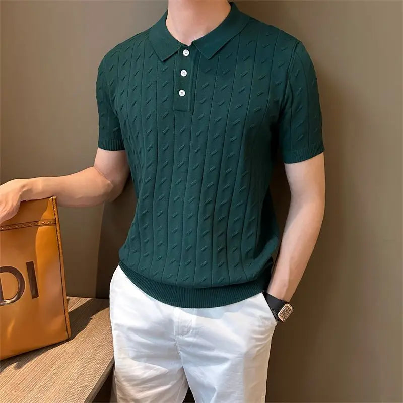 Men's Casual Long-Sleeve Polyester Top Minha loja