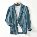 Men's Cotton Linen Longline Blazer Minha loja