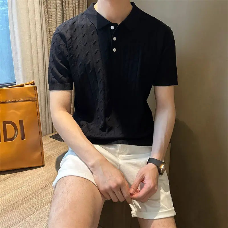 Men's Casual Long-Sleeve Polyester Top Minha loja