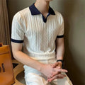 Men's Italian Style Jacquard Polo Shirt Minha loja