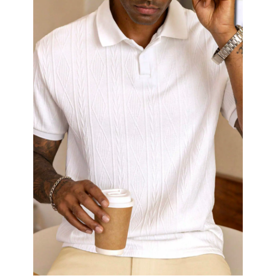 Loose Half-Sleeved Ice Silk Knitted Polo Shirt T-Shirt FFOrder