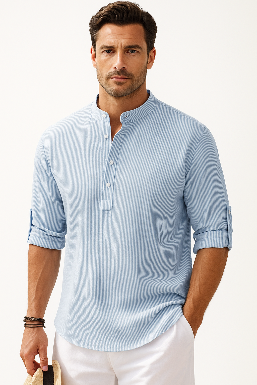 Pineapple Check Casual Long Sleeve Button Men Shirt